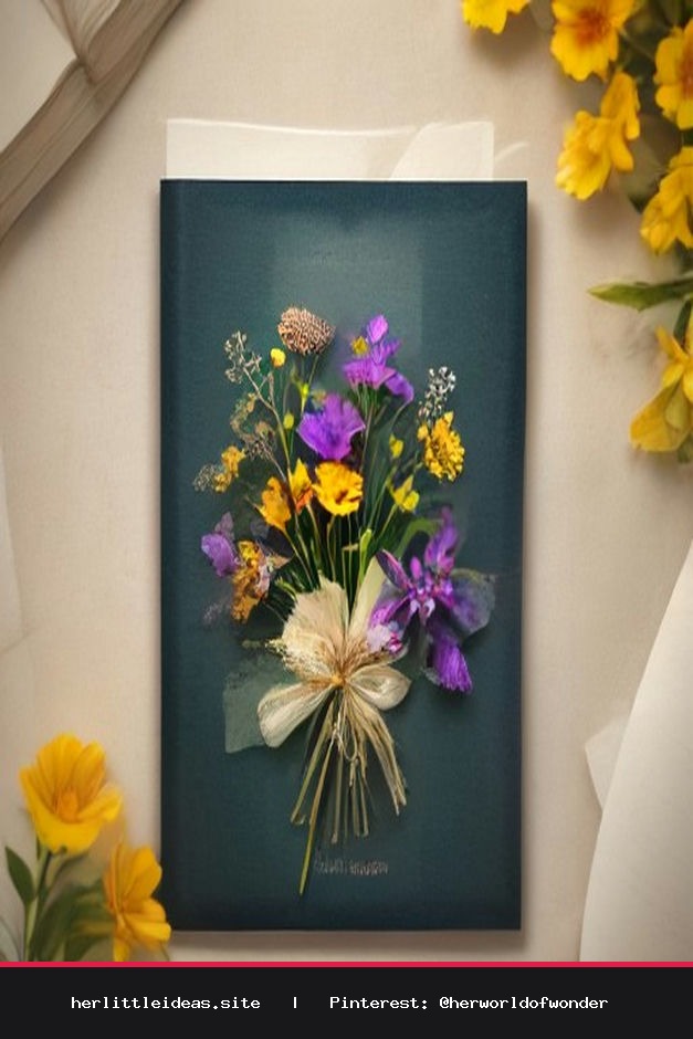 Handcrafted pressed flower bookmarks with silk ribbons laid across an open vintage book on a sunlit wooden desk.